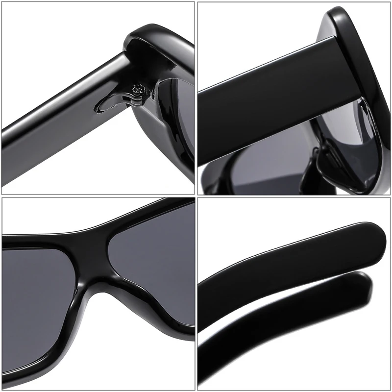 Lunettes de Soleil Carrées Monobloc noires | Futura - 2