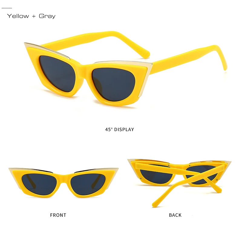 Lunettes de Soleil Oeil de Chat jaunes | Pinky - 2