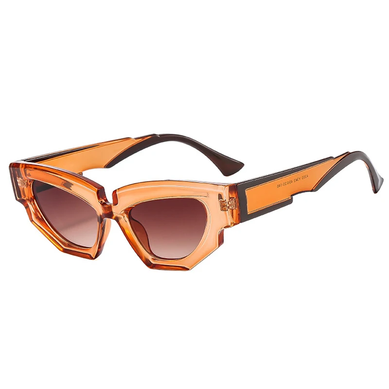 Lunettes de Soleil Oeil de Chat Polygonales oranges | Robbie