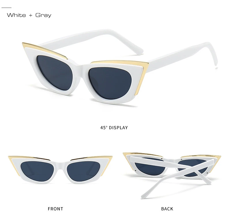 Lunettes de Soleil Oeil de Chat blanches | Pinky - 2