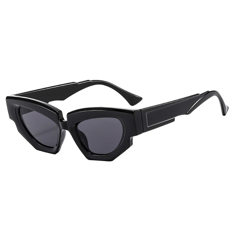 Lunettes de Soleil Oeil de Chat Polygonales noires | Robbie