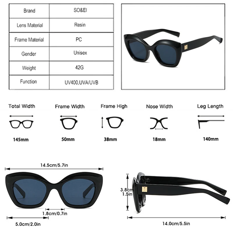 Lunettes de Soleil oeil de chat noires | Blach - 1