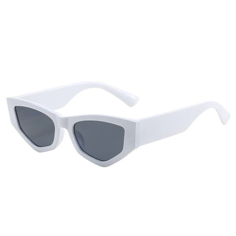 Lunettes de Soleil Oeil de Chat Polygonnales blanches | Kellan