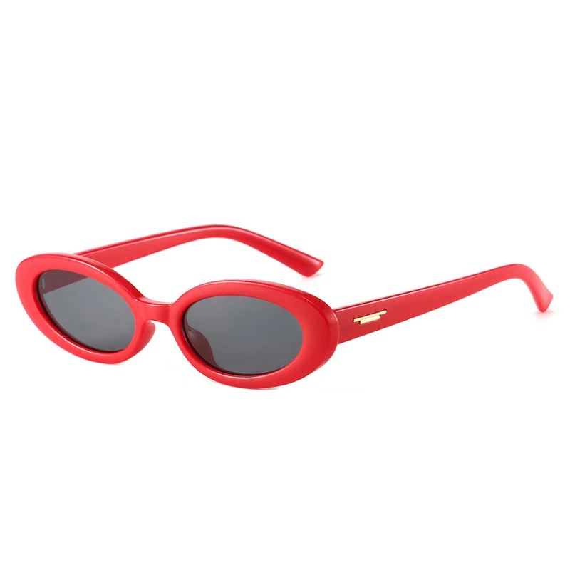 Lunettes de Soleil Ovales Rétro rouges | Molly