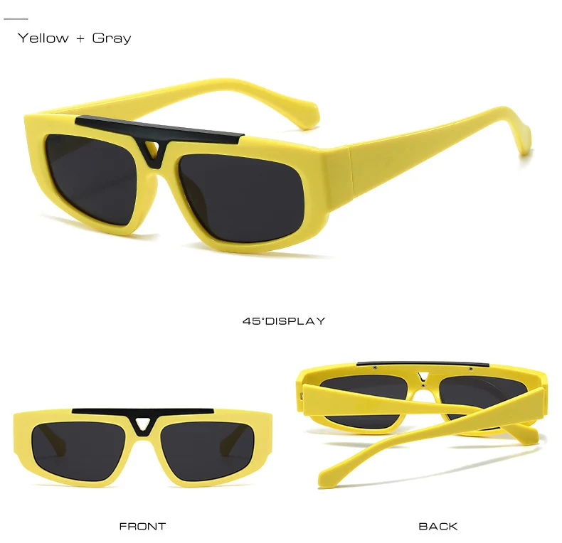 Lunettes de Soleil rectangulaires jaunes | Ilo - 2