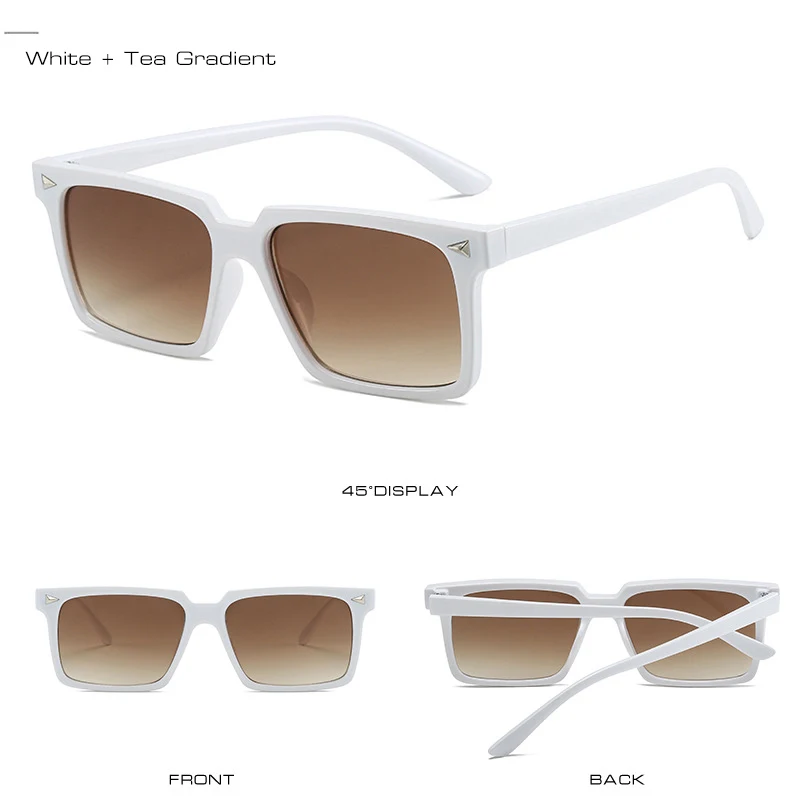 Lunettes de Soleil Carrées blanches | Tempa - 2