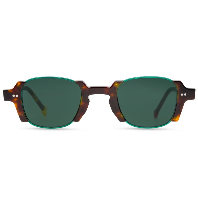 Lunettes de Soleil Demi-Cerclées verte | Zerra - 1