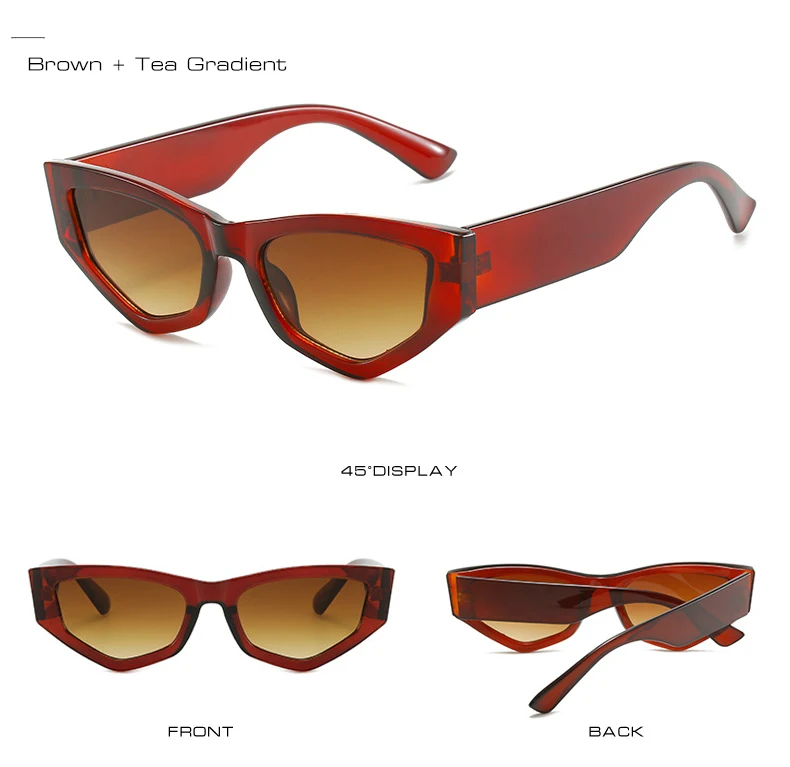 Lunettes de Soleil Oeil de Chat Polygonnales marrons | Kellan - 2