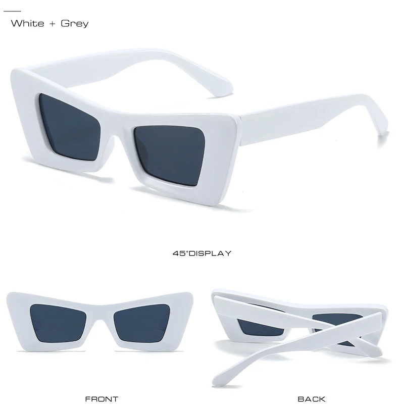 Lunettes de Soleil Oeil de Chat blanches | Catty - 2