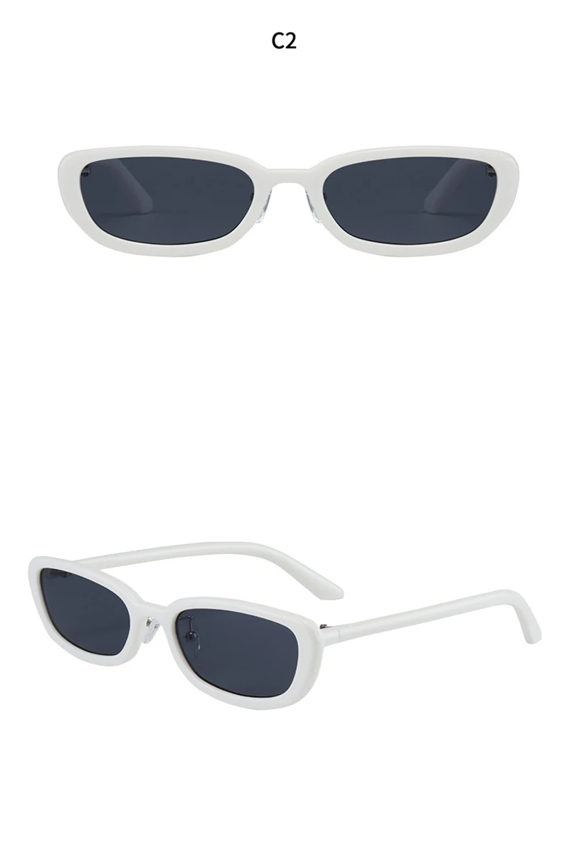 Lunettes de soleil rectangulaires blanches | Mena - 1