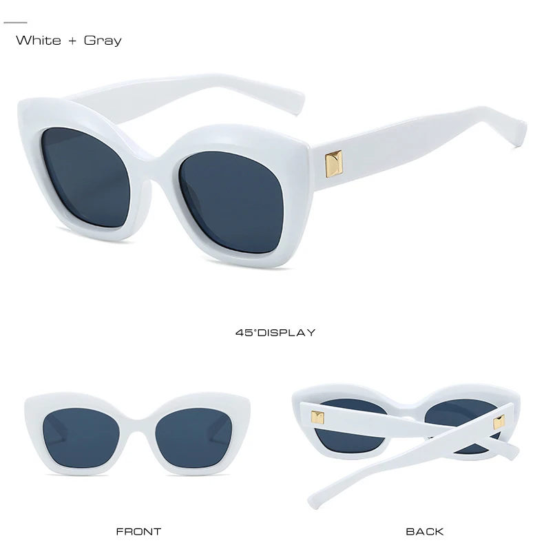 Lunettes de Soleil oeil de chat blanches | Blach - 2